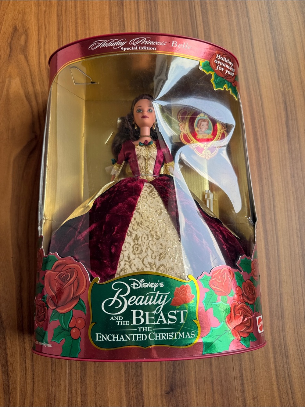 Disney Holiday Princess Belle Doll - Burgundy, Gold & Green
